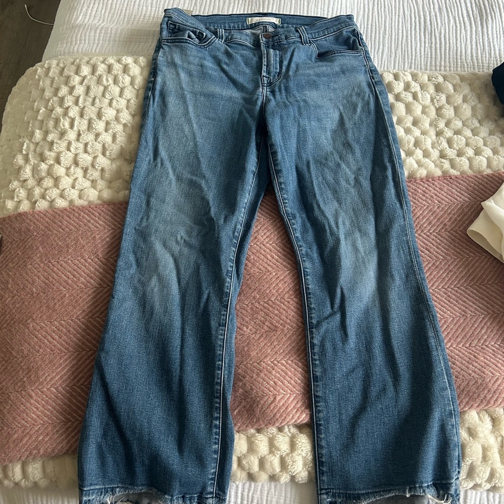 J Brand Blue Flare Wide Leg Jeans
